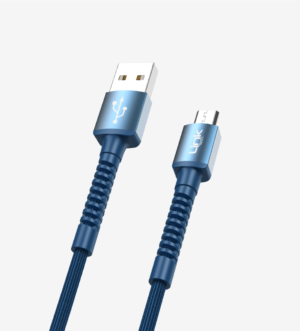 K551%20Safe%202.4A%20Örgülü%20Metal%20Başlı%20Mikro%20USB%20Şarj%20Kablosu