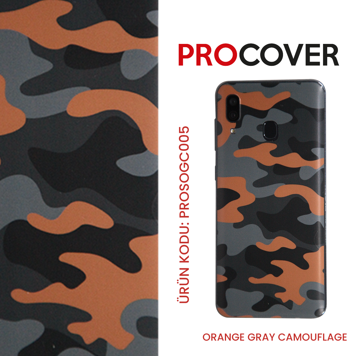 Procover%20Outdoor%20Series%20Orange%20Gray%20Camouflage%20-%20Small%20(5%20Adet)