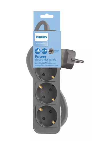 Philips CHP2154W 5 AC Outlets Master switch Extra space on the last socket Child Safety Shutter 1.5M