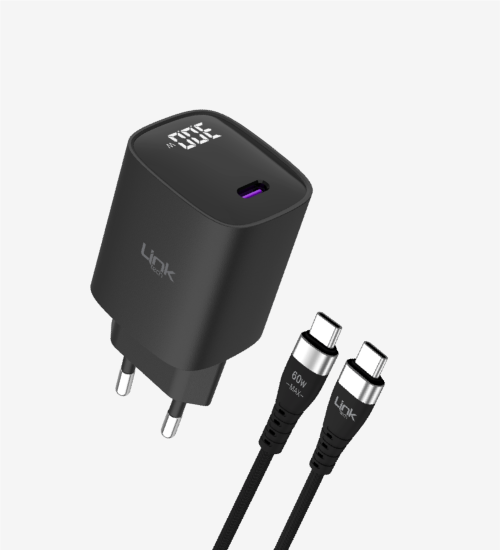 G847 Premium Tip-C Kablolu Mini 30W USB-C Süper SI Şarj Adaptörü